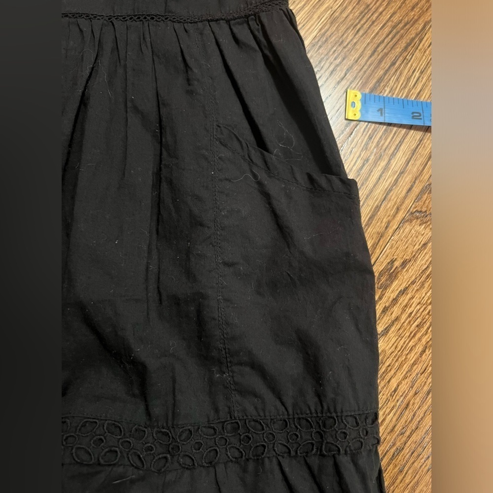 Hatch | Black Maternity Dress Tiered Pockets Spaghetti Strap Tie Sz 1/S - Picture 5 of 10
